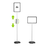 Стойка ЗНАК А4 черная VRT