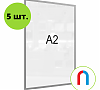 МАГНЕТИК А2 Рамка-слайд для информации магнитная серая (5 штук)