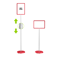 Стойка ЗНАК А4 красная VRT