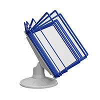 СЮИТА-01.А4Gr.Bu Демосистема настольная вращающаяся серая 10 синих панелей А4