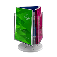 ТРИО-04-01.А4.Gr Буклетница настольная трехсекционная А4 серая (П)